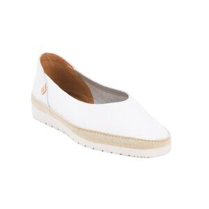 FUN VERBENAS White Made In Spain Leather Ballet Espadrille Shoes
